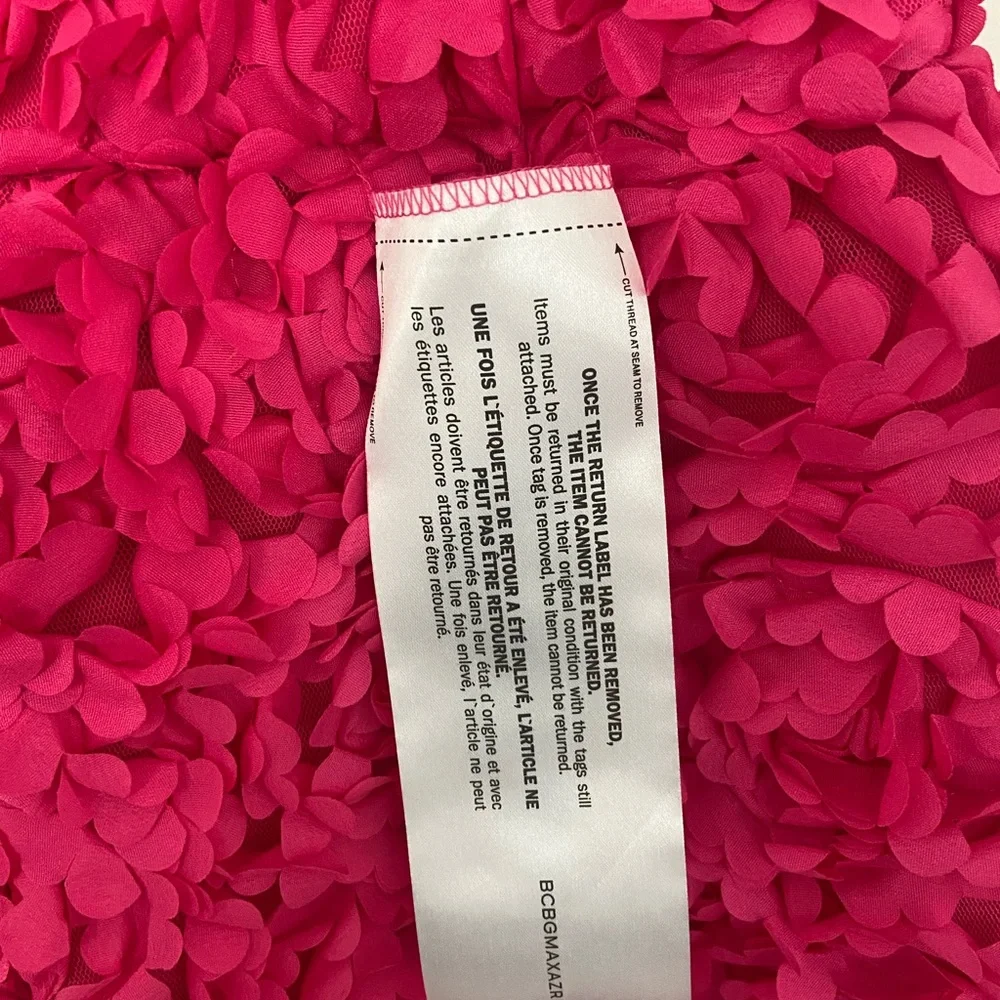 BCBG Strapless 3D Floral Dress - Hot Pink - Picture 8 of 9